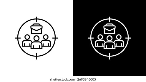 Employee Focused White Icon Set Design