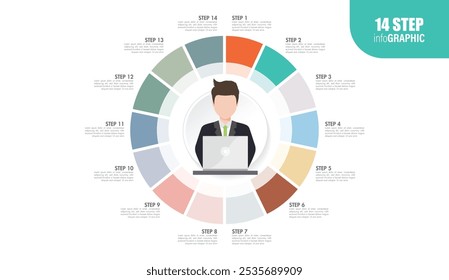 empleado círculo completo Gráficos circulares para infografías. Elementos con 10, 11, 12, 13, 14, 15, 16, 17, 18, 19, 20 pasos, opciones.