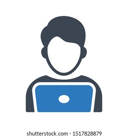 employee glyph colour vector icon