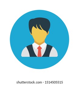employee glyph flat vector icon