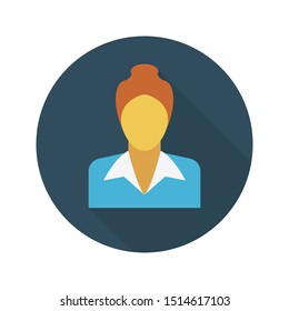 employee glyph flat vector icon