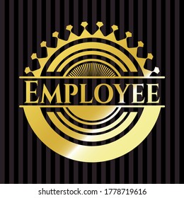 Employee gold shiny emblem. Vector Illustration. Detailed. 
