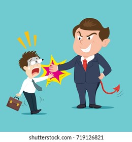 Employee Got a Bad Boss, illustration vector cartoon

