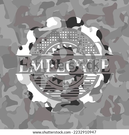 Employee grey camouflage emblem. Vector Illustration. 