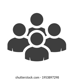 Employee group icon. People icon isolated on white background. Participants vector. Community symbol. Group of businessmen. Crowd of people in flat style.User group network. Corporate team group