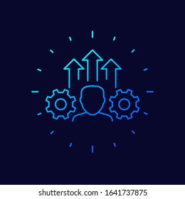 employee growth, staff development vector linear icon