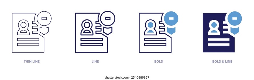 Employee handbook icon in 4 different styles. Thin Line, Line, Bold, and Bold Line. Duotone style. Editable stroke.