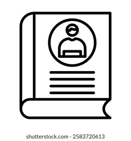 Employee Handbook Vector Line Icon Design