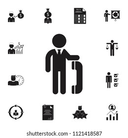 employee and handset icon. Detailed set of HR Heat hunting icons. Premium quality graphic design sign. One of the collection icons for websites, web design on white background