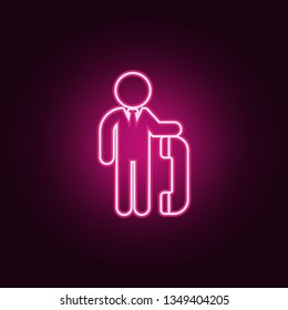 employee and handset icon. Elements of HR & Heat hunting in neon style icons. Simple icon for websites, web design, mobile app, info graphics