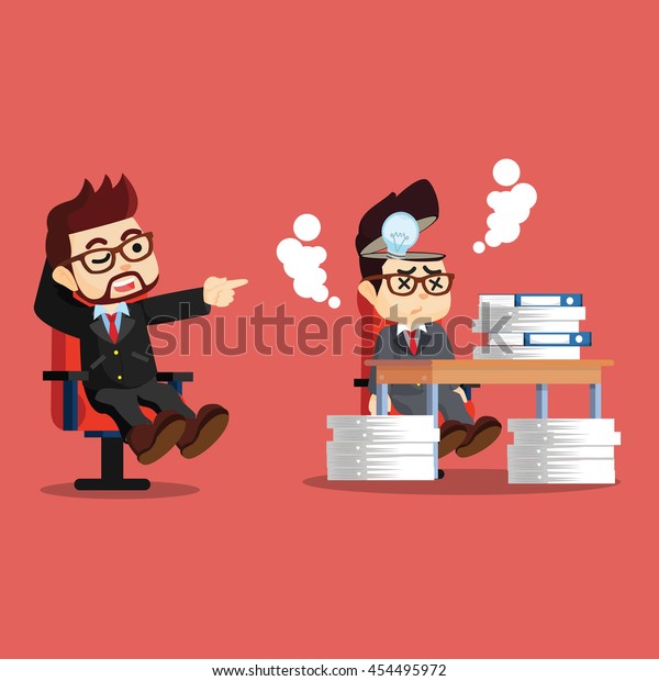 Employee Hard Work Lazy Employee Stock Vector (Royalty Free) 454495972