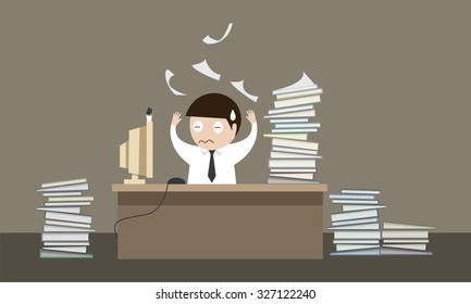 Employee hard working vector illustration