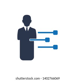 Employee hierarchy, business network icon Vector Design On White Background 
