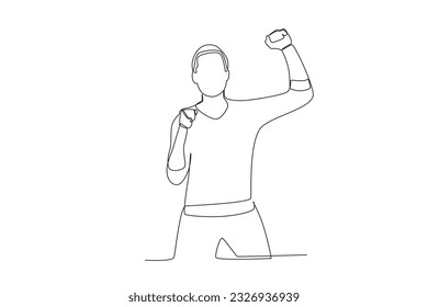 An employee hits a target in the office. Achieve target at work