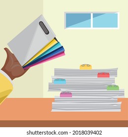 employee holding folder with paperwork