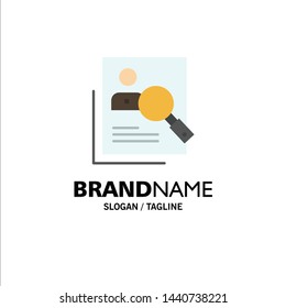 Employee, Hr, Human, Hunting, Personal, Resources, Resume, Search Business Logo Template. Flat Color