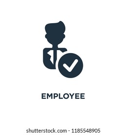 Employee icon. Black filled vector illustration. Employee symbol on white background. Can be used in web and mobile.