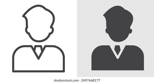 employee icon Black line art vector logo set