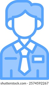 Employee Icon blue Vector Illustration