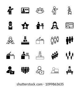 Employee icon. collection of 25 employee filled and outline icons such as maid, businessman, man with laptop, worker, doctor. editable employee icons for web and mobile.