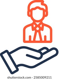 Employee Icon Color Line Vector Illustration