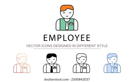 Diseño de icono de empleado con fondo blanco