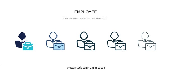 employee icon in different style vector illustration. two colored and black employee vector icons designed in filled, outline, line and stroke style can be used for web, mobile, ui