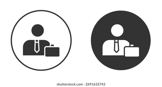 Icono de empleado ilustraciones planas. Arte vectorial.