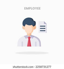 Employee icon flat. Vector illustration on white background. Can used for web, app, digital product, presentation, UI and many more.