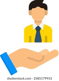 Employee Icon Flat Vector Illustration