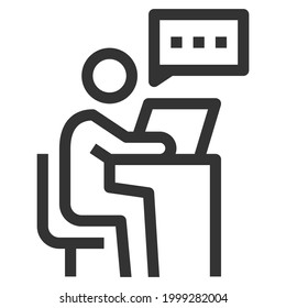  .Employee, Icon Line Vector .