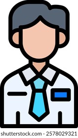 Employee Icon Lineal Color Vector Illustration