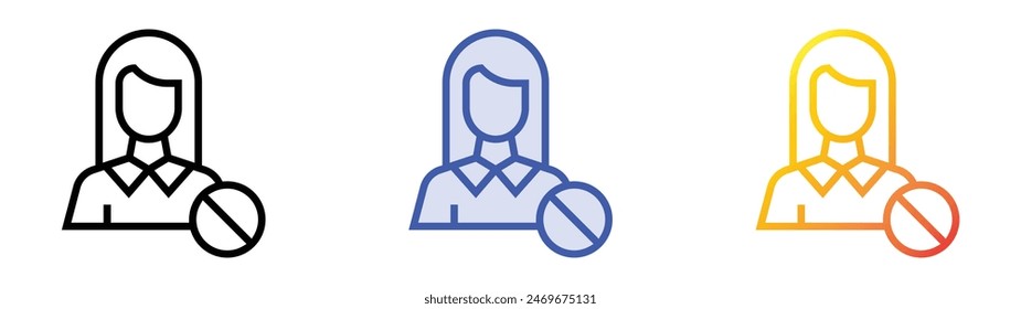 employee icon. Linear, Blue Fill and Gradient Style Design Isolated On White Background