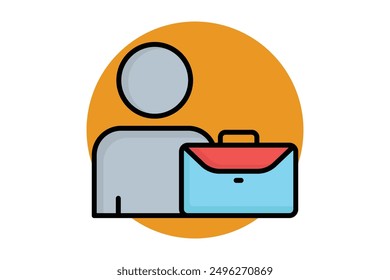 Employee icon. man with briefcase. icon related to represent. colored outline icon style. business elements vector illustration