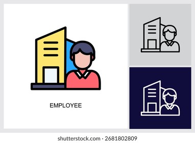 Employee icon Multi Style Vector Illustration