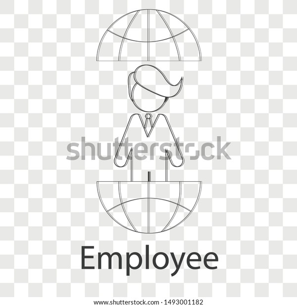 Employee Icon On Transparency Background Line Stock Vector (Royalty ...