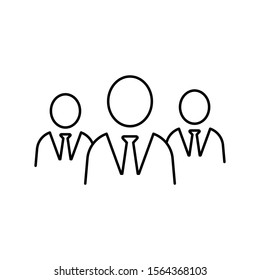 Employee icon. Outline thin line flat illustration. Isolated on white background. 