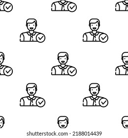 Employee Icon Pattern. Seamless Employee Pattern On White Background.