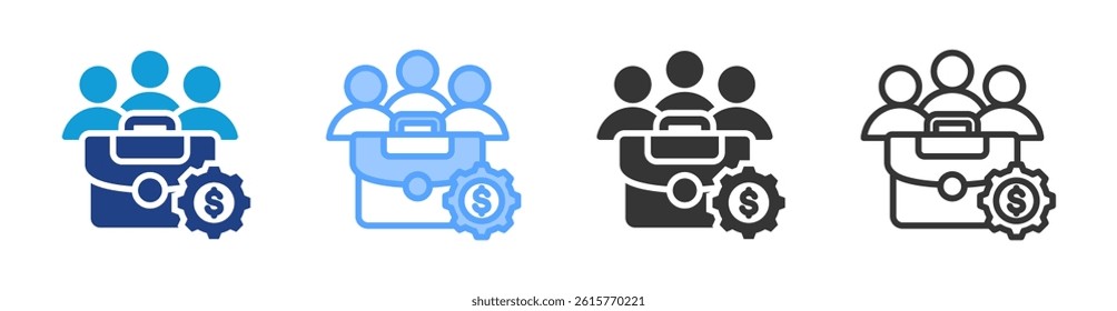 Employee icon set multiple style collection