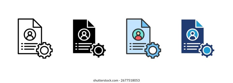 Conjunto de Ícones de Funcionários e Coleção de Vários Estilos