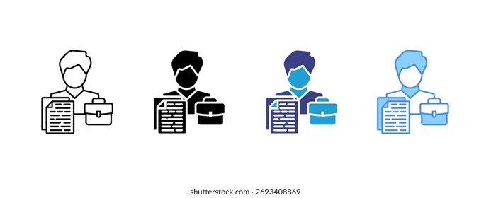 Employee icon set multiple style collection