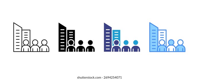 Conjunto de ícones de funcionários com várias coleções de estilos