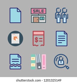 employee icon set. vector set about sale id, file, human resources and paid icons set.