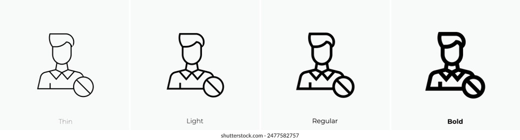 employee icon. Thin, Light Regular And Bold style design isolated on white background