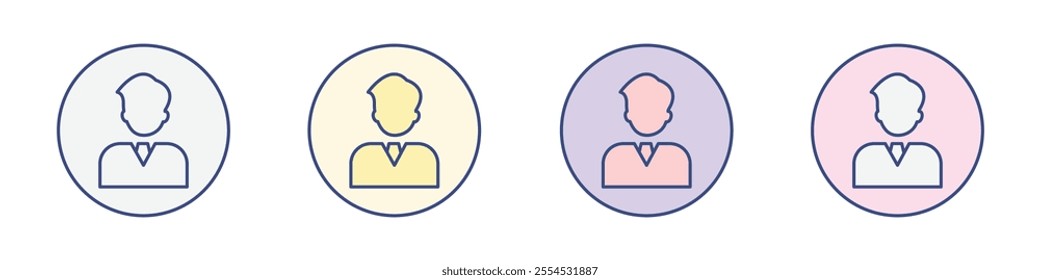 employee icon Thin line flat illustration