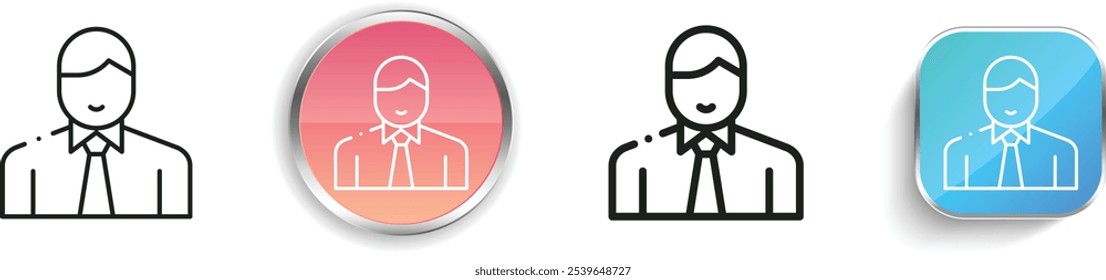 employee icon. Thin Linear, Regular and Button Style Design Isolated On White Background
