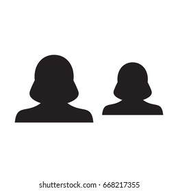 Employee icon vector female group of persons symbol avatar for business in flat color glyph pictogram illustration