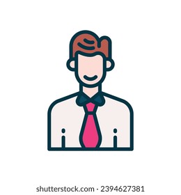 Mitarbeitersymbol. Mit Vektorgrafik gefülltes Farbsymbol für Ihre Website, Ihr Handy, Ihre Präsentation und Ihr Logo-Design.