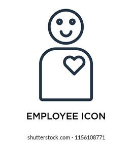 Employee icon vector isolated on white background, Employee transparent sign , linear pictogram or outline logo design in lined style