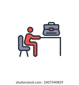 employee icon. vector.Editable stroke.linear style sign for use web design,logo.Symbol illustration.